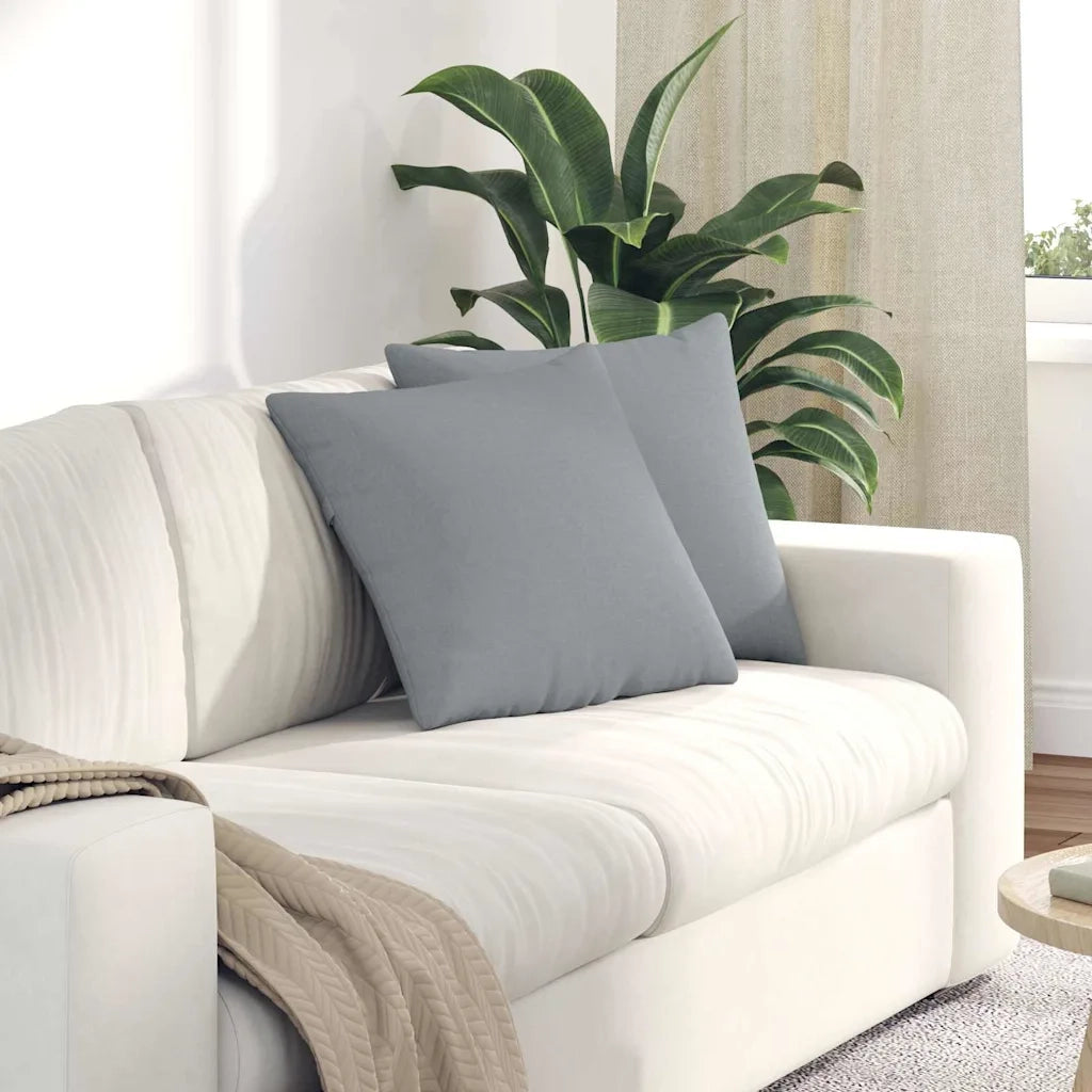 Cuscini da Divano 2 pcs Grigio chiaro 45 x 45 cm Tessuto 42013911