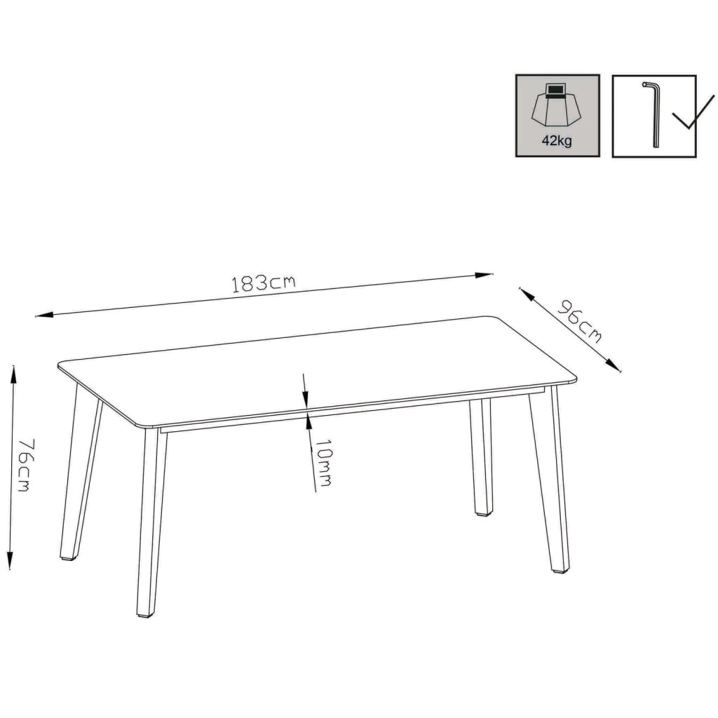 Tavolo da Giardino e piano in HPL 180x90 - NANDY