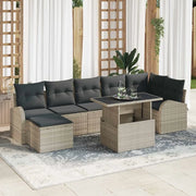 Set Divano da Giardino 8 pcs Grigio chiaro polyrattan 3348688