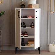 Mobile Portascarpe Cavalieri, Scarpiera 4 Ripiani, 60x35x111h cm Bianco