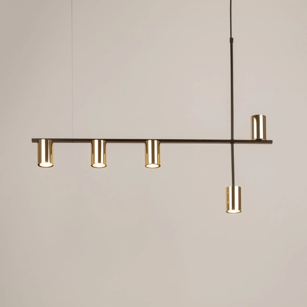 Lampada sospensione moderna nero-oro Vendo 5 GU10 Sigma