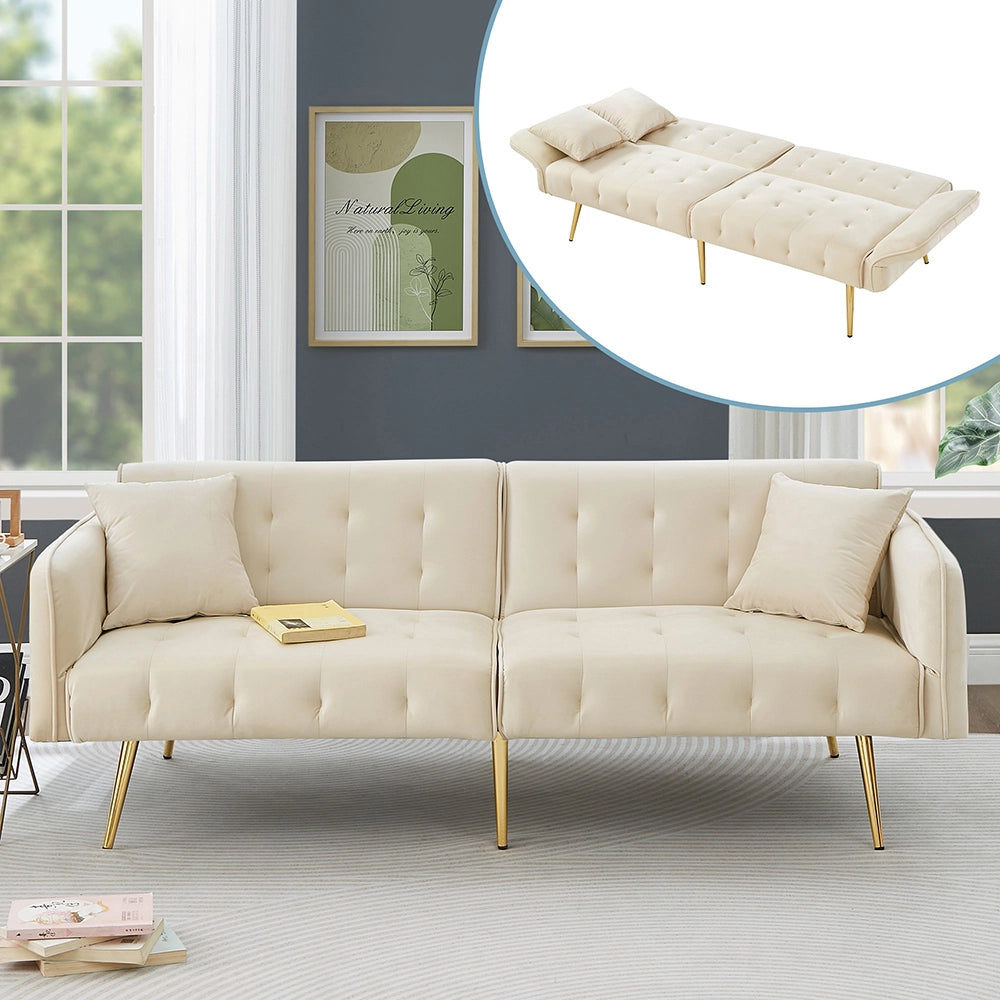 Divano letto 2 posti - Xylo - Regolabile in velluto 180x190 cm