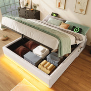 Letto contenitore - Xylo - 140x200 cm LED USB beige