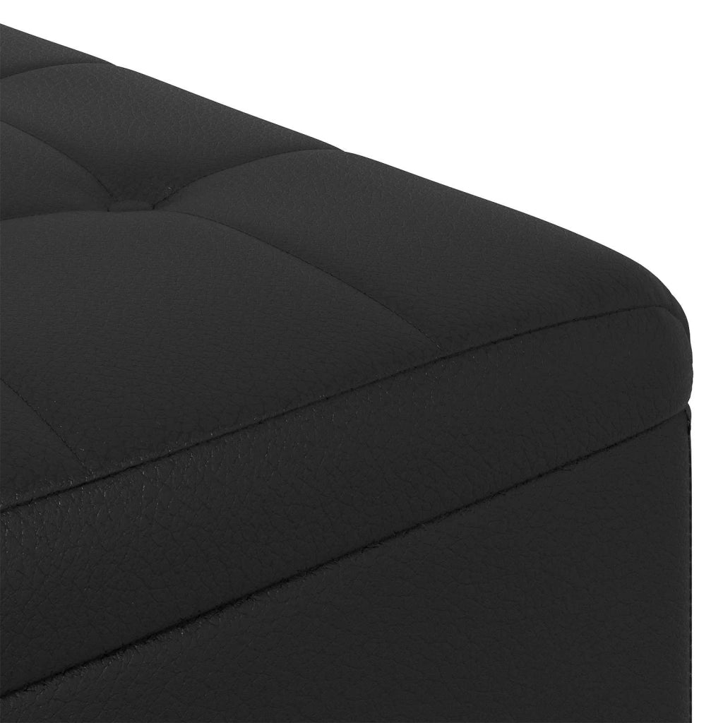 Pouf contenitore Nero 60 x 60 x 45 cm Pelle sintetica 876831