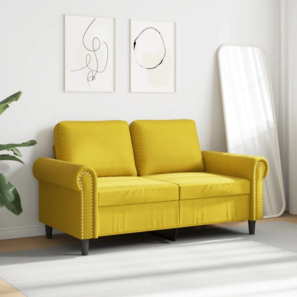 Divano a 2 Posti-Sofa 2 Posti giallo 120 cm in Velluto 363379