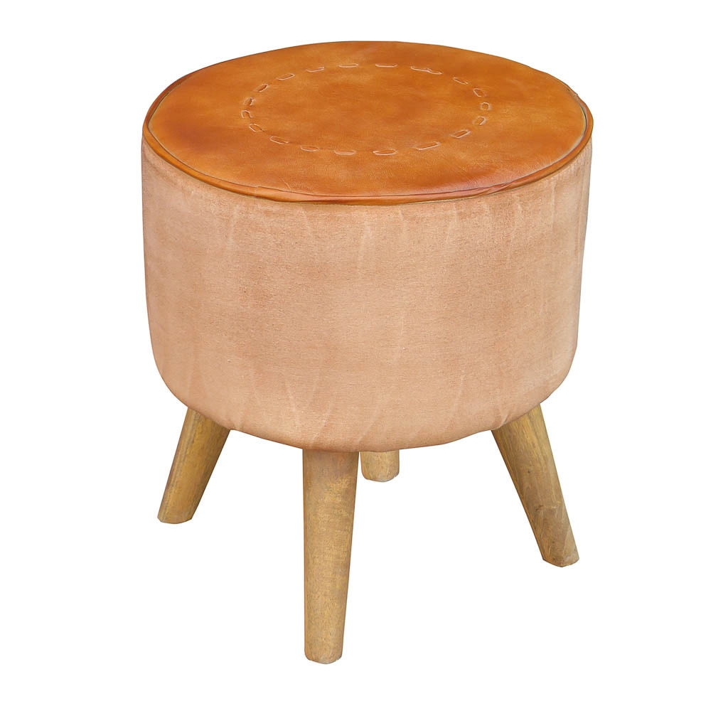 Sgabello imbottito marrone 38x38x42h