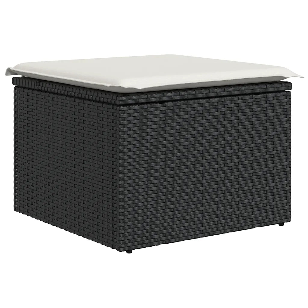 Set Divani da Giardino 5 pz con Cuscini in Polyrattan Nero 3255923
