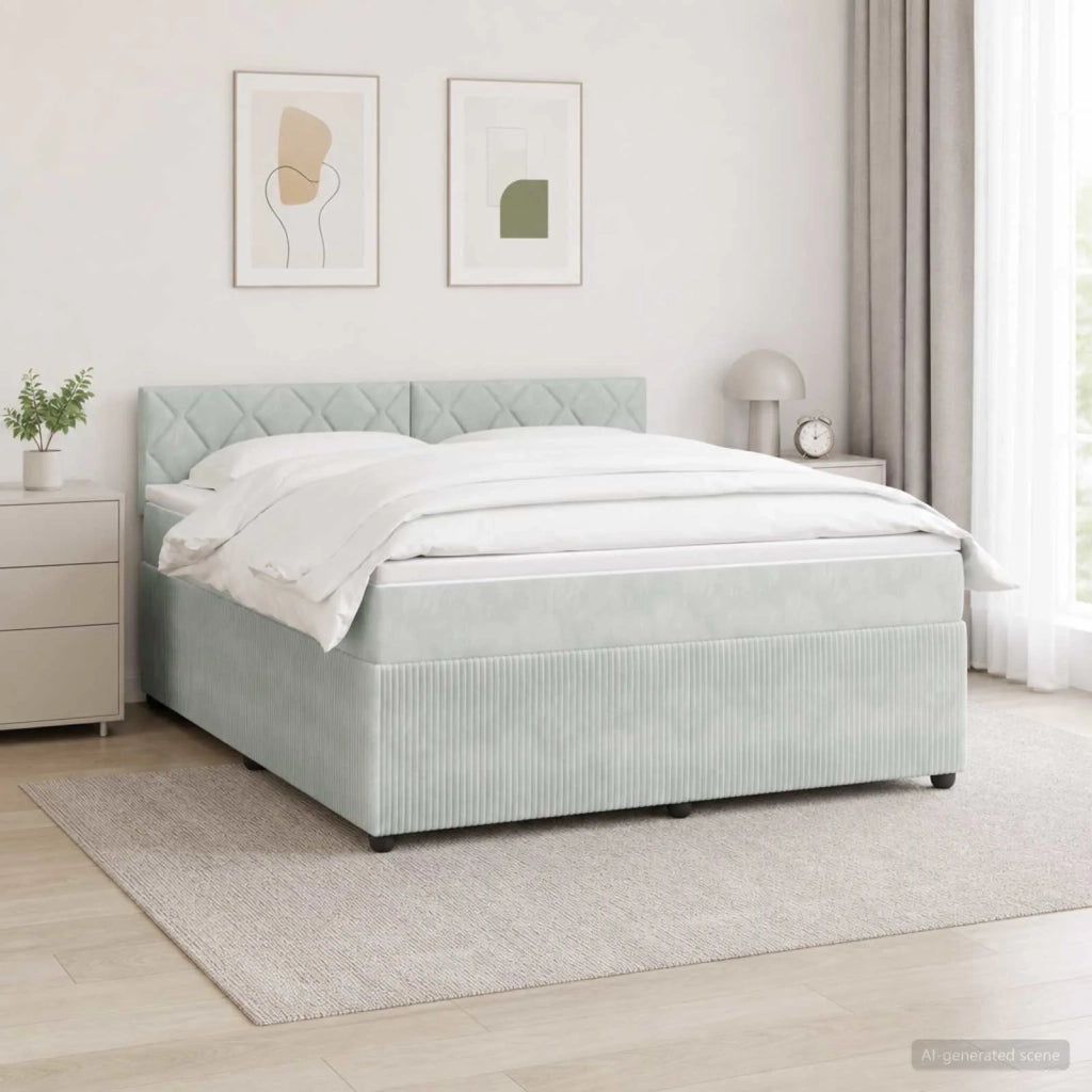 Letto box spring con materasso Grigio Chiaro 140 x 200 cm 3451697