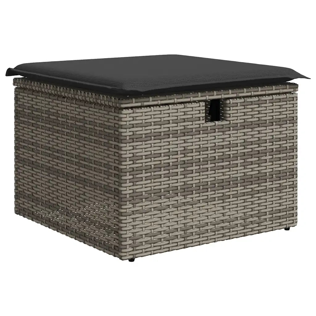 Set Divano da Giardino 5 pz con Cuscini Grigio in Polyrattan 3325266