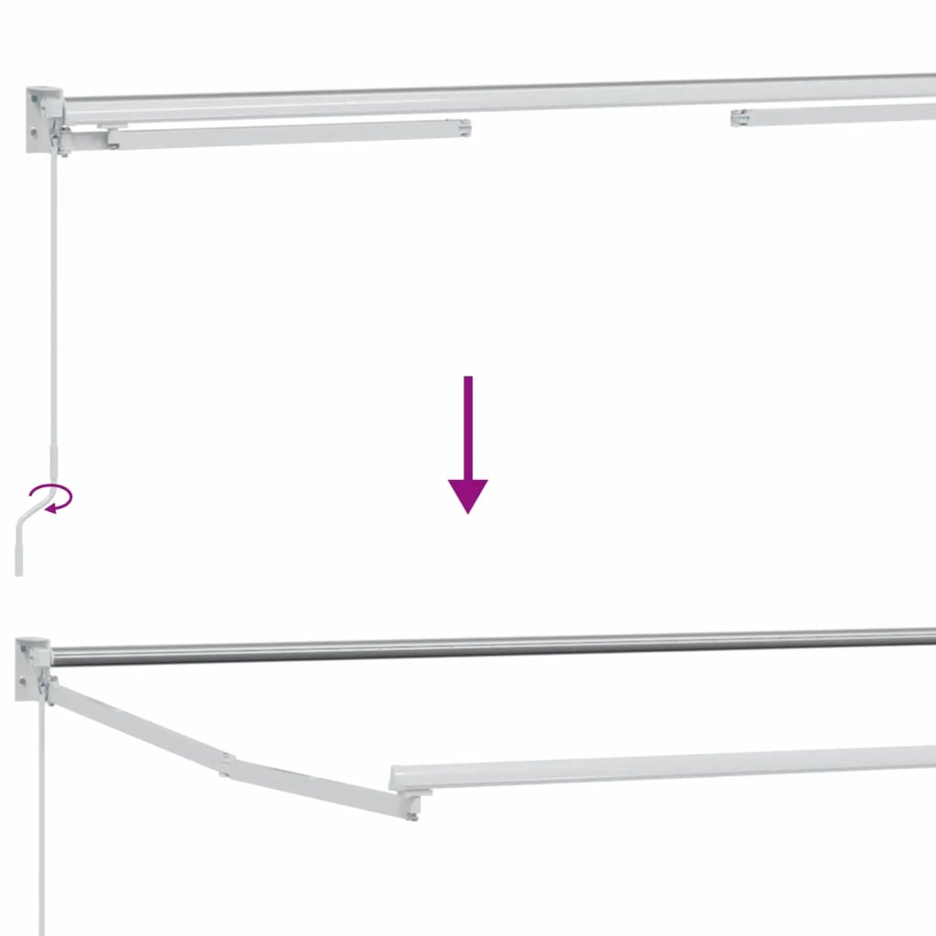 Tenda retrattile manuale con LED Tortora 3425966