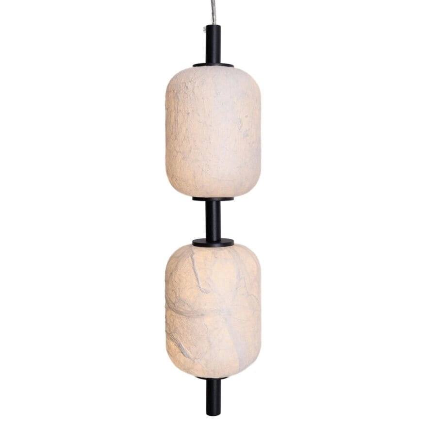 Sospensione Maxlight Elena nera 2 ovali bianchi LED 8W
