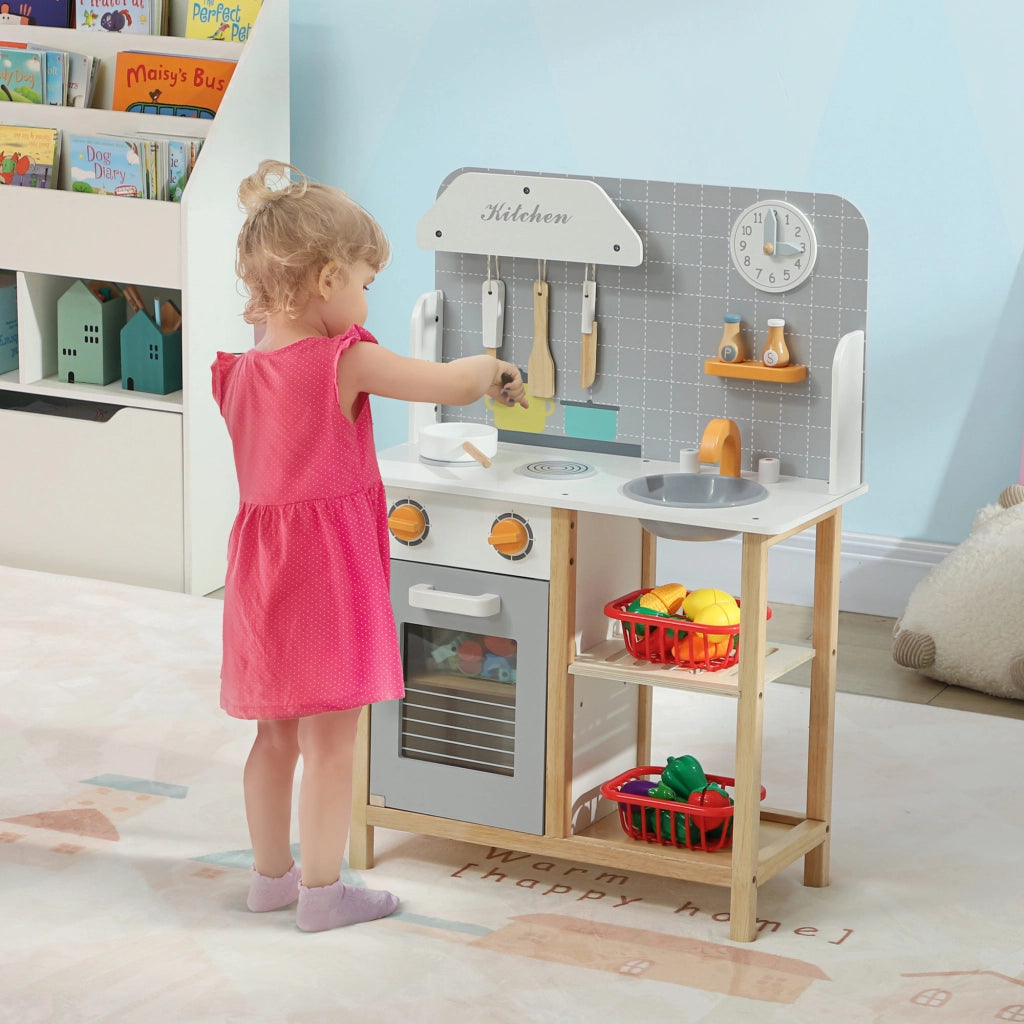 Casetta Gioco Cucina Bambini con Accessori ¨C Minimal ¨C Legno Grigio
