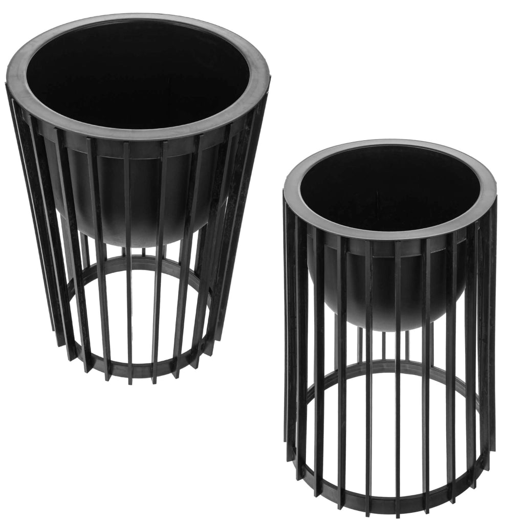Supporto per fiori bifacciale KADAX Loft, nero, 39,5 cm + 2 inserti