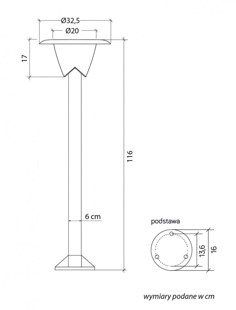 Lampada da giardino BIANCA 1xE27 nera IP65 116 cm SU-MA