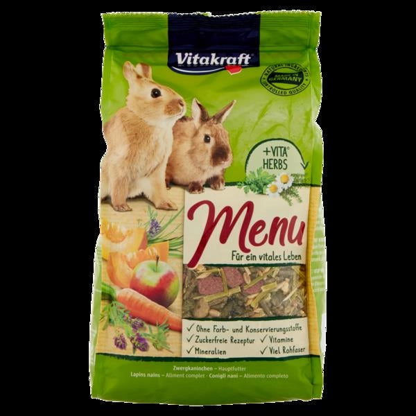 MENU CONIGLI NANI ALIMENTO COMPLETO 1 KG