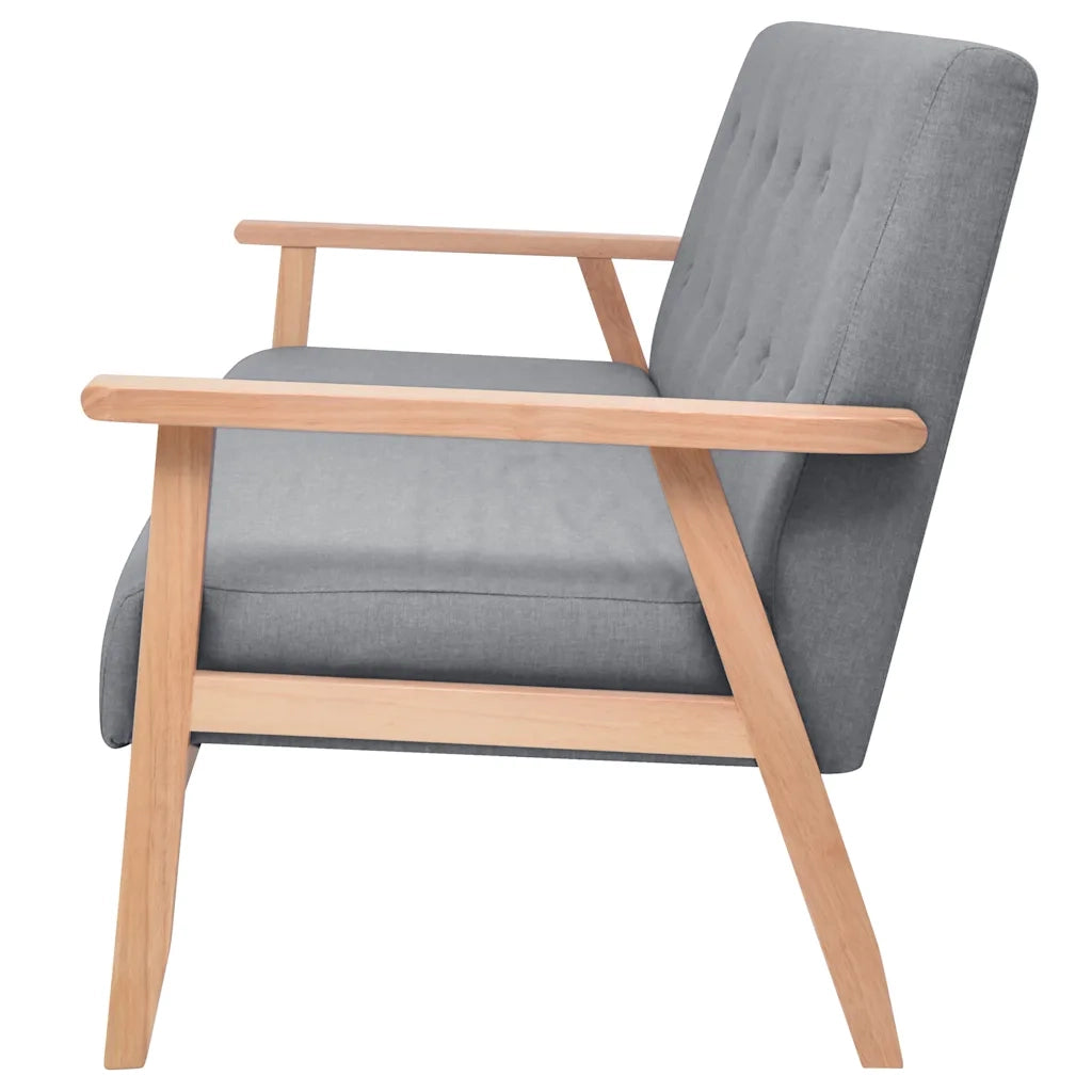 Divano a 3 Posti-Sofa 3 Posti in Tessuto Grigio Chiaro 590465