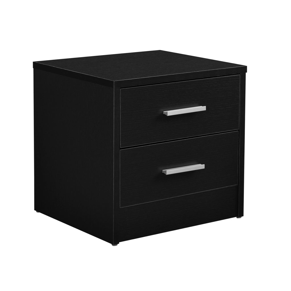 Comodino con 2 Cassetti 38 x 34 x 37 cm - Nero [en.casa]