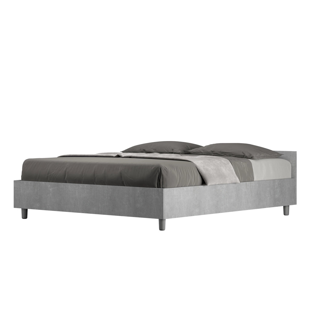 BS COM Letto matrimoniale contenitore 160x190 cemento