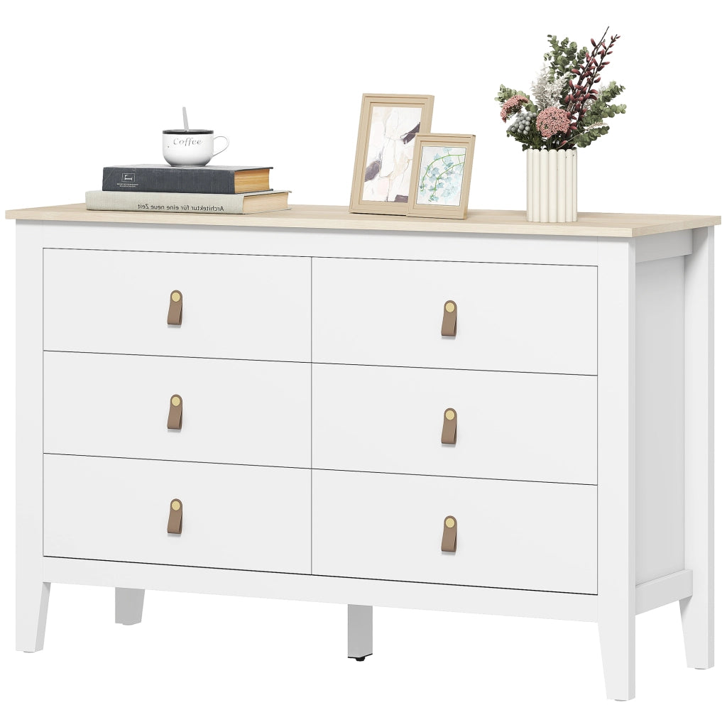 Cassettiera Moderna 6 Cassetti ¨C Zephmum ¨C Bianco 120x40x78