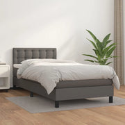 Giroletto a Molle con Materasso-Struttura Letto Grigio 90x190 cm in Similpelle 348484