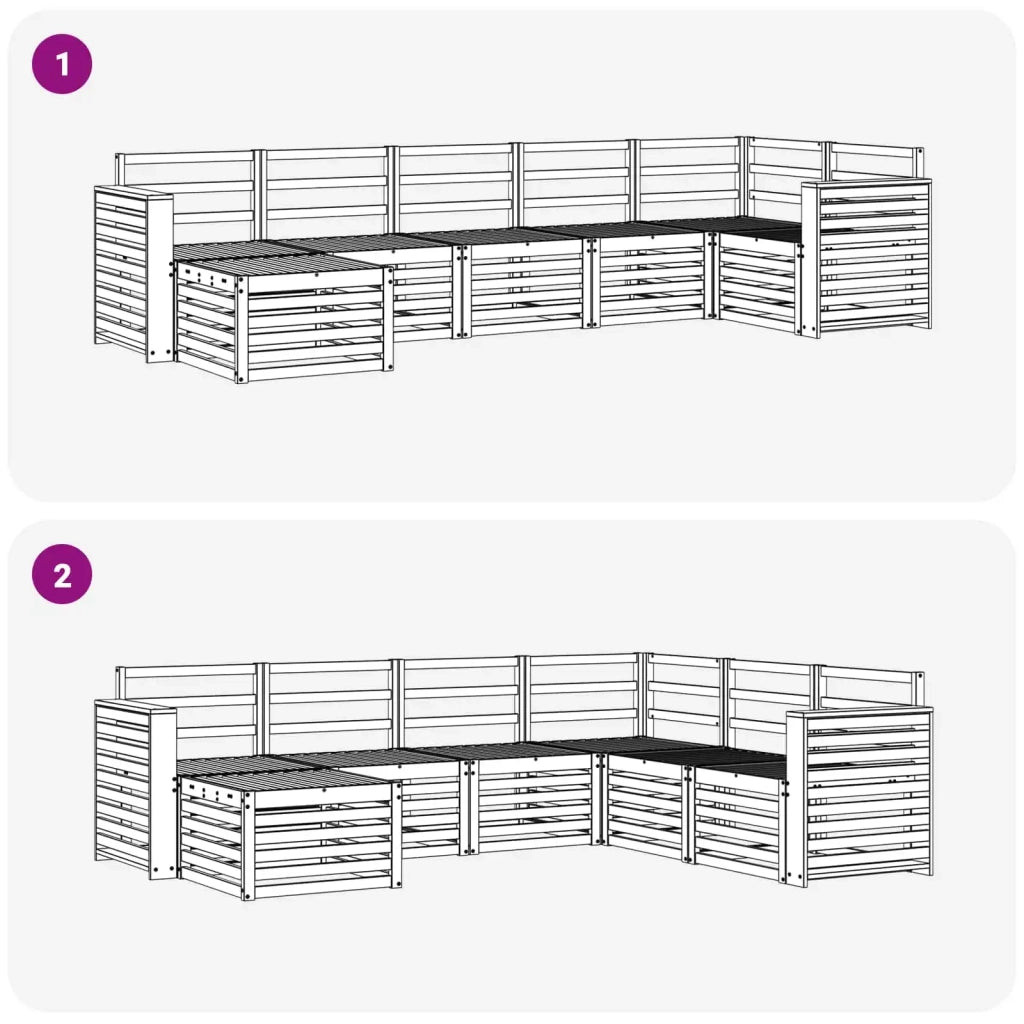 Set di divani da esterno 7 pcs Bianco 3392199