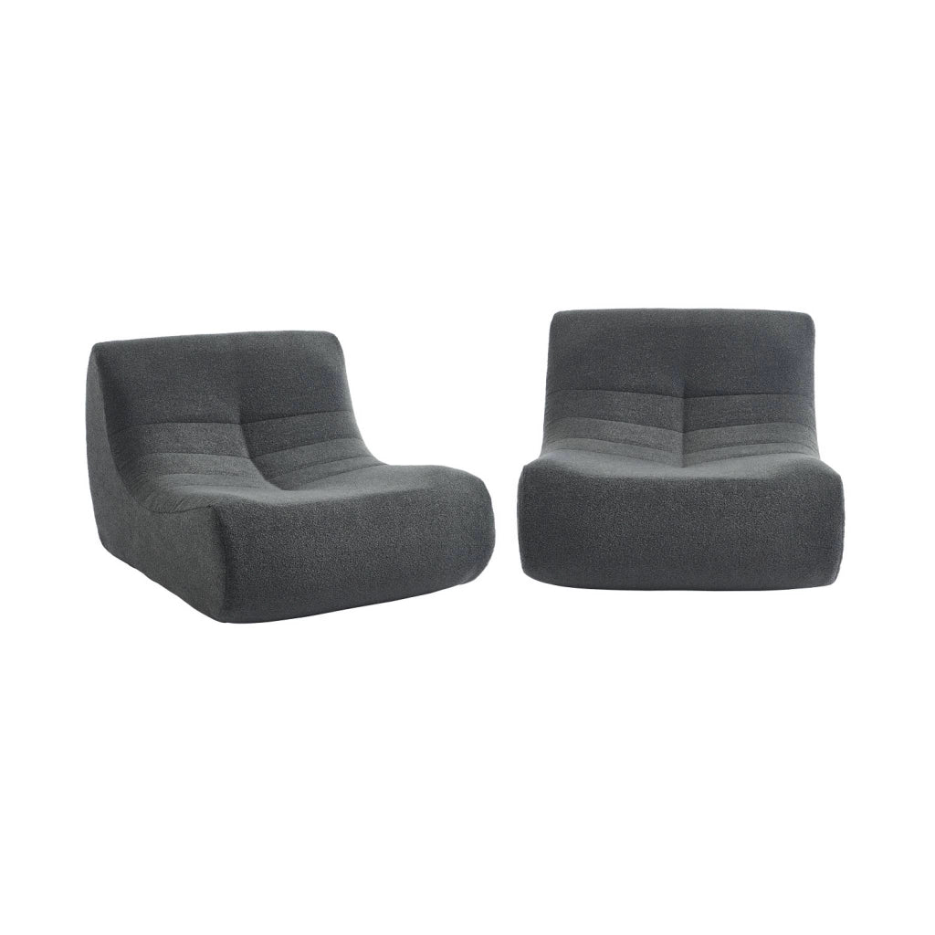 Divano modulare boucle, 2 posti, antracite