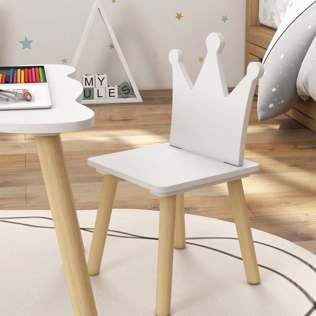 Tavolo da pranzo con 2 sedie ¨C Minimal ¨C bianco e legno 60x60x44 cm