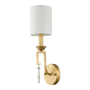 Applique Lemuria oro anticato paralume lino E14 Gilded Nola