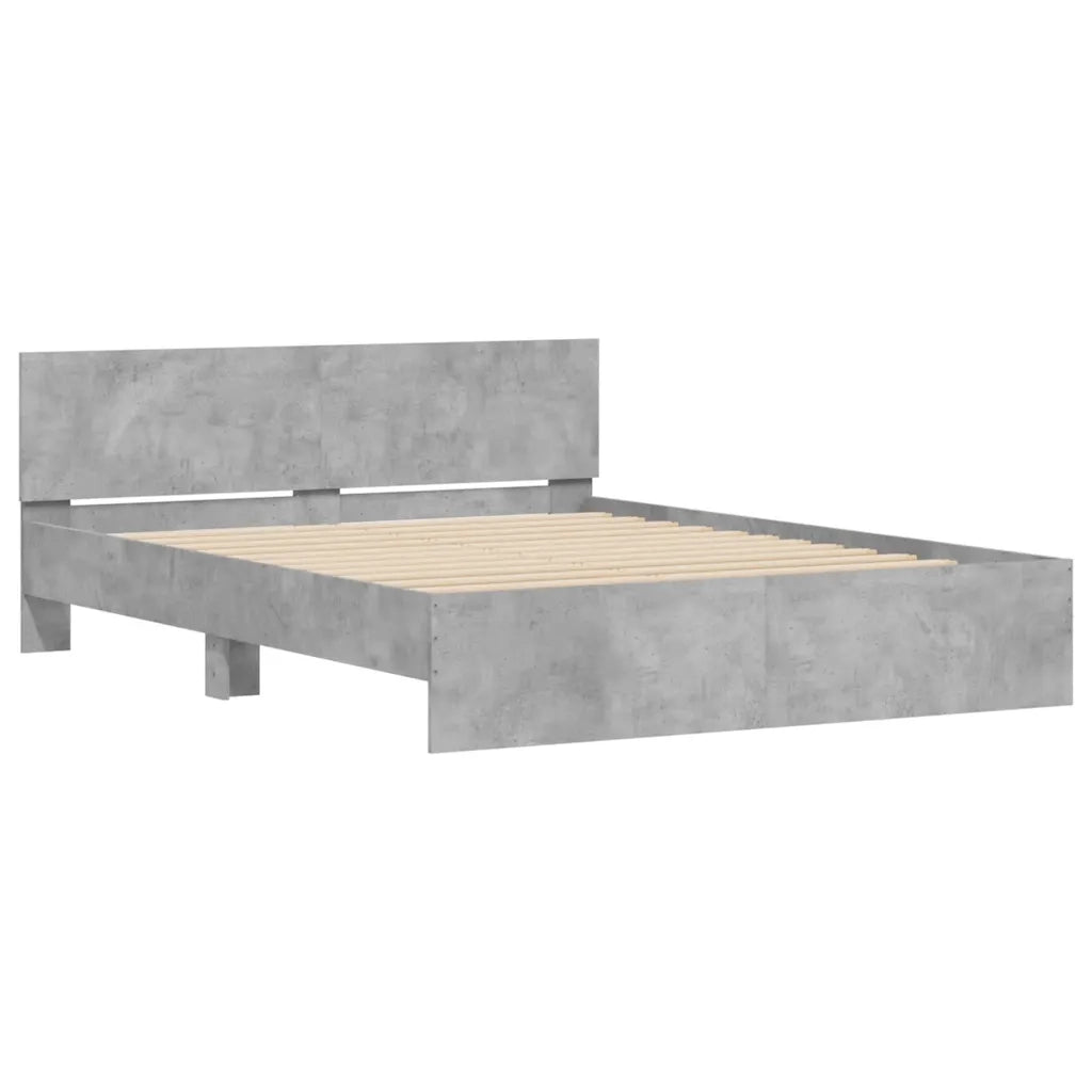 Giroletto con Testiera e LED Grigio Cemento 150x200 cm 3207605