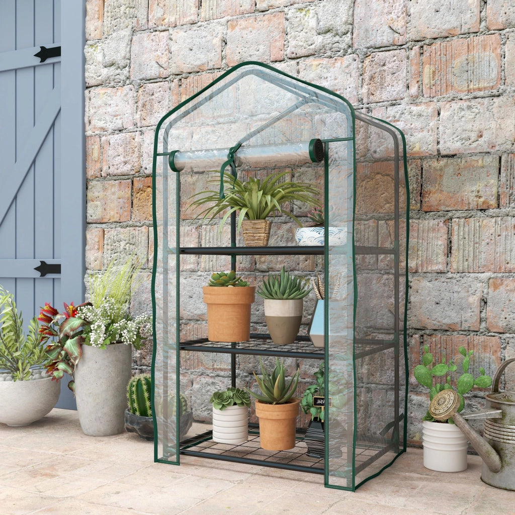 Serra da Giardino a 3 Livelli ¨C Minimal ¨C Verde Trasparente 59x39x127 cm