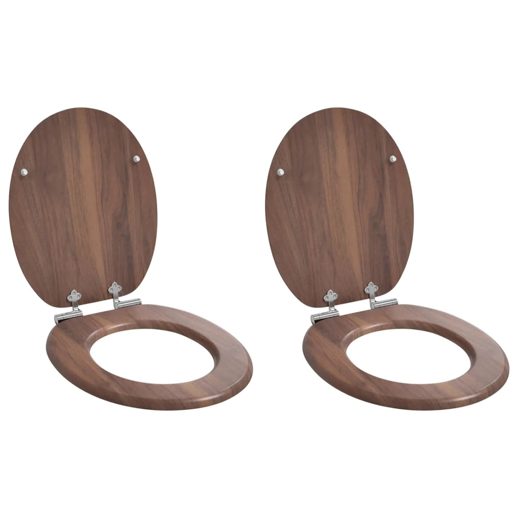 Sedile per toilette con chiusura morbida 2 pcs Marrone 3414531