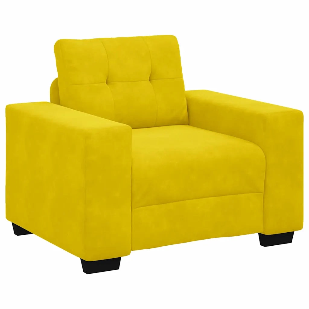 Set di divani con cuscino 3 pcs Giallo 221 x 78 x 80 cm Velluto 3324645