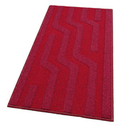 Tappeto Cucina A Righe 57x145 Cm 3D Morbido Bordato Passatoia Ingresso Assorbente Antiscivolo Bordeaux