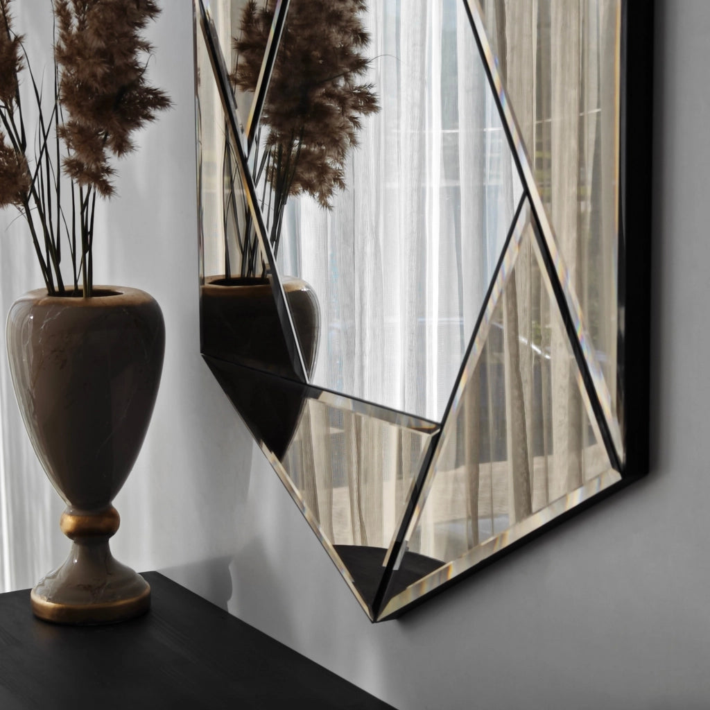 Ciglie, Specchio Forma Rombo, 60x70h cm Argento
