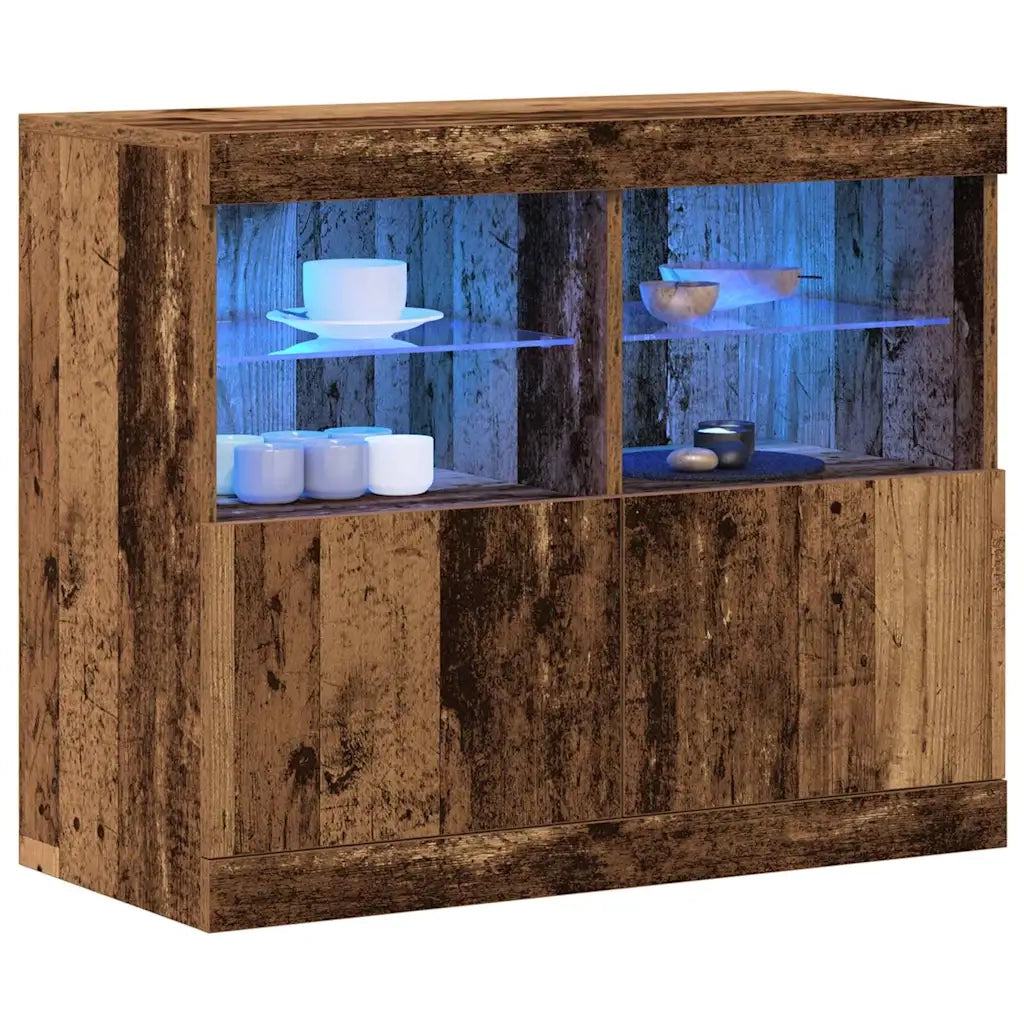 Madia LED Marrone 81 x 37 x 66,5 cm Legno multistrato 863030
