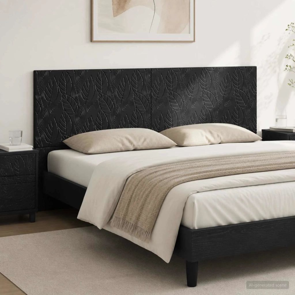 Testiera da Muro DELFT Nero Legno ingegnerizzato 897156