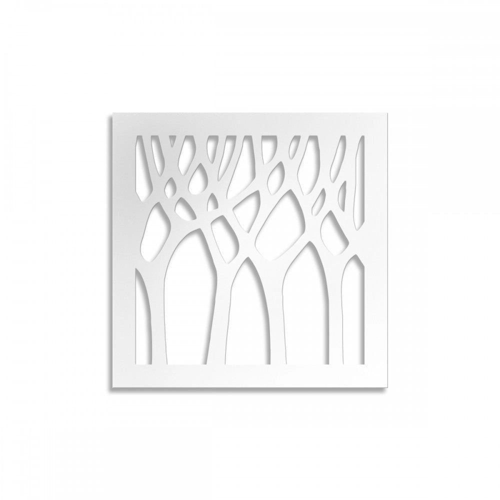 BOSCO - Pannello in PVC traforato - Parasole Colore: bianco, Misura: 48x48 cm