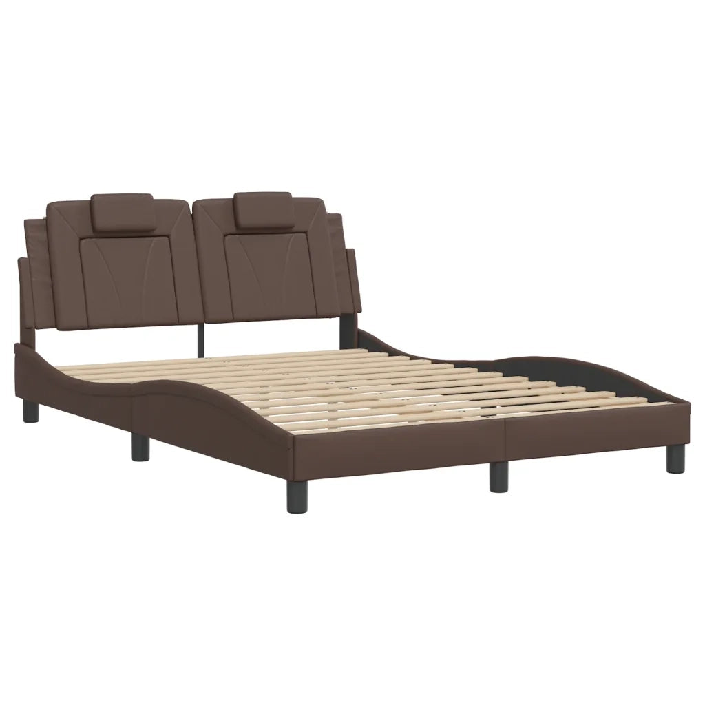 Giroletto Viana con LED senza Materasso Marrone 140x190 cm
