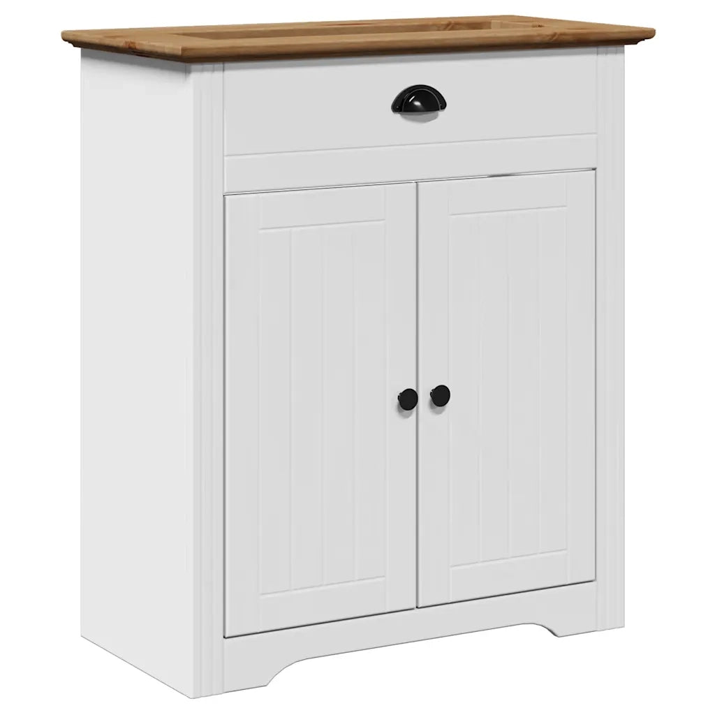 Mobile Lavabo da Bagno BODO Bianco e Marrone 70x35x80 cm 4016864