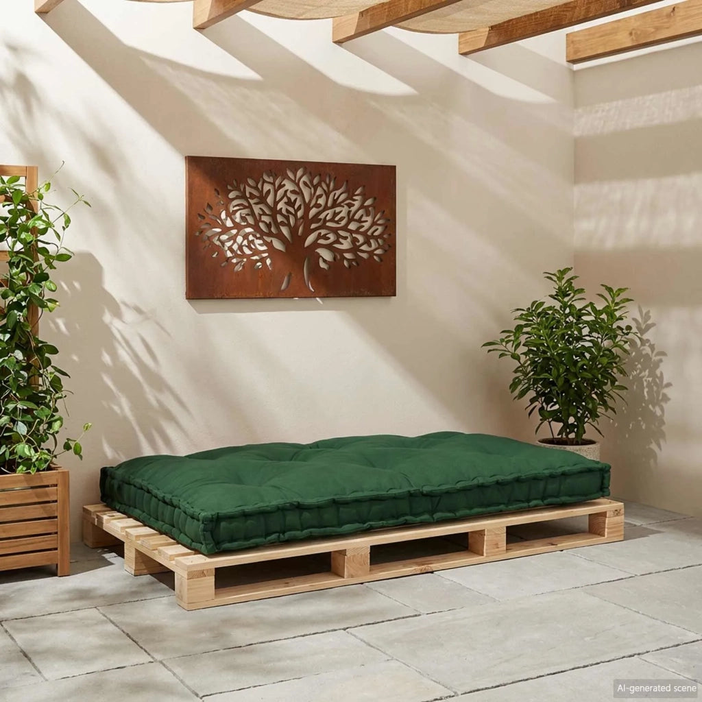Cuscino per Divano Pallet Verde 120 x 80 x 12 cm Tessuto 4019091