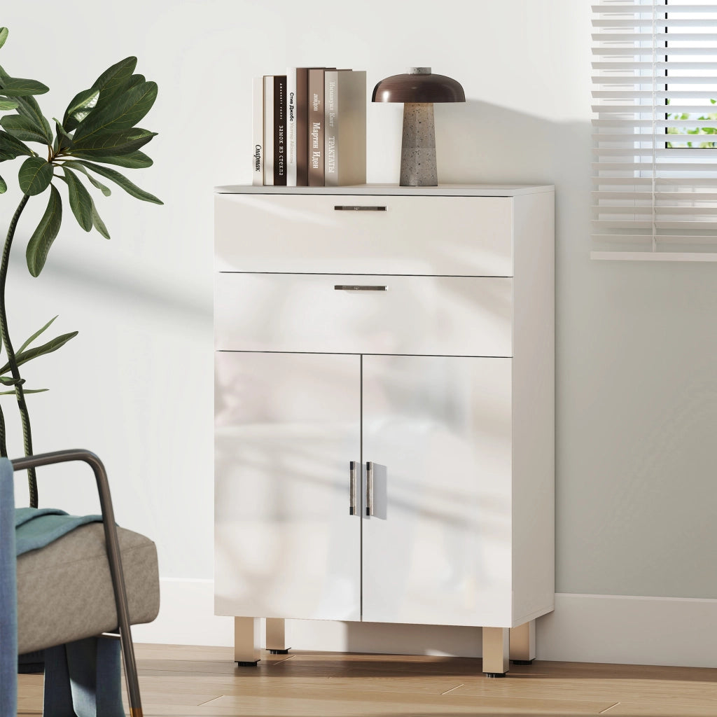 Mobile da bagno con cassetti e ripiani ¨C Minimal ¨C Bianco 60x30x93 cm