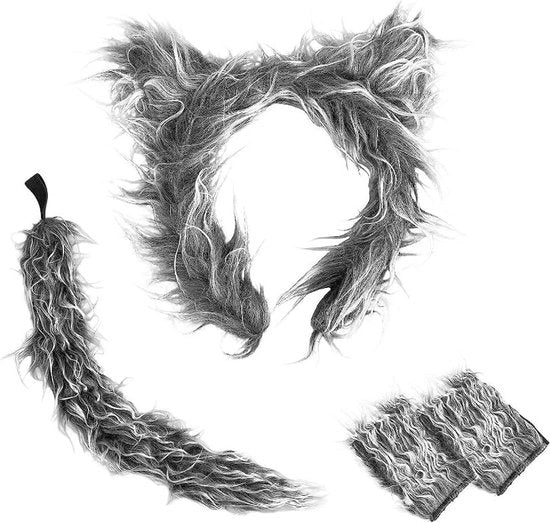 Costume da lupo - Accessori Wolftail: orecchie di lupo e coda morbida