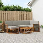 Set di divani da esterno 7 pcs Naturale e Grigio Chiaro 3385367