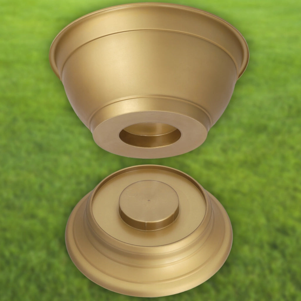 Vaso da fiori KADAX per lapide da cimitero, con coperchio in plastica, 22 cm.