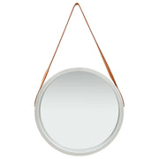 Specchio da Parete con Cinghia 50 cm Argento 320366