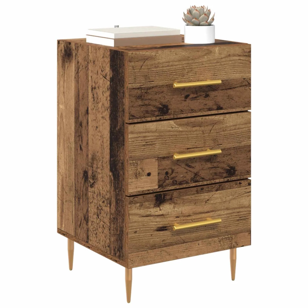 Comodino | Armadio da Notte | Mobiletto da notte con cassetto Legno vecchio 40 x 40 x 66 cm