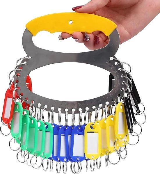 Sostituenti per chiavi in acciaio inossidabile da 28 pezzi - descrivibili - maniglie in plastica per chiavi - materiale duraturo - anelli per chiavi