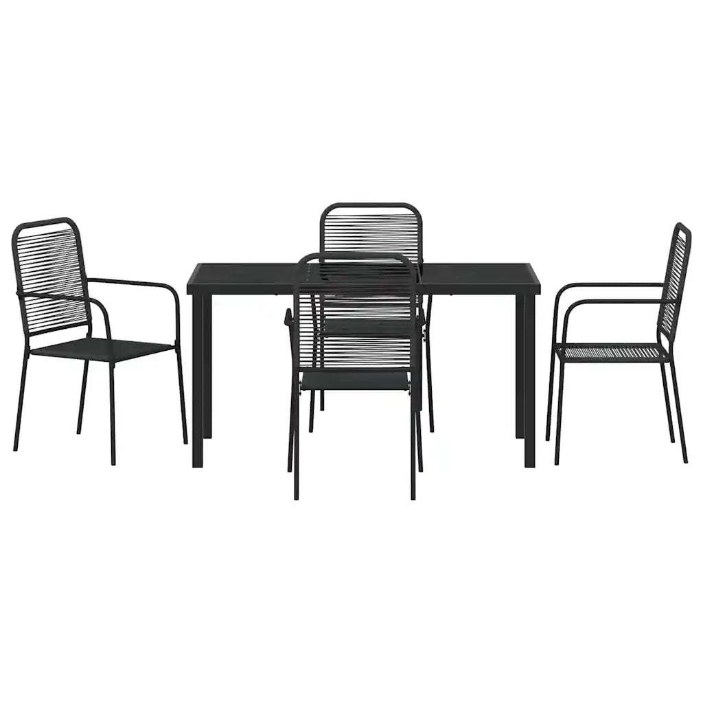Set da Pranzo per Giardino 5 pcs Nero 3379158