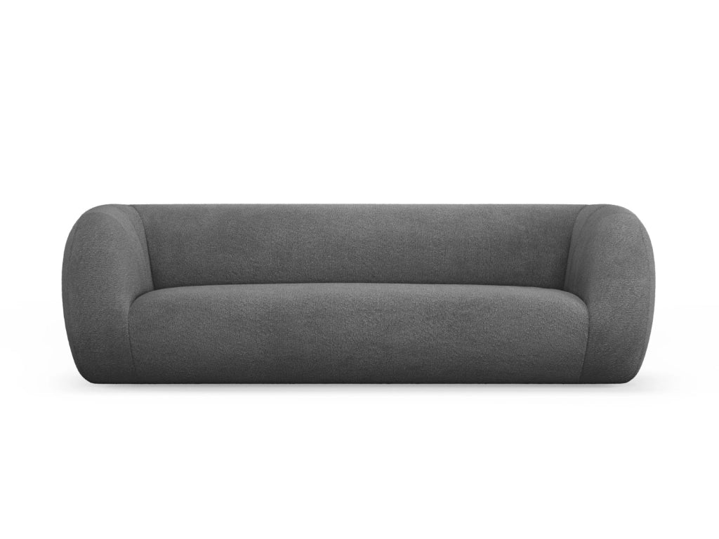 Cosmopolitan Design - Divano "Essen" 3 posti in bouclé grigio scuro 