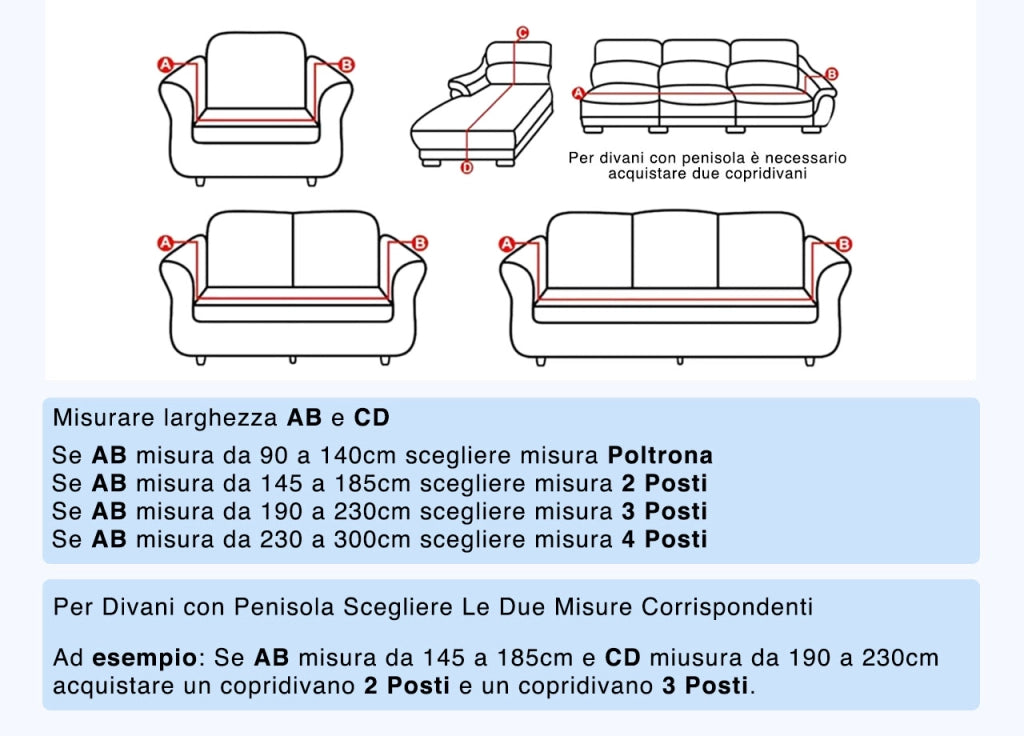 Copridivano Antimacchia Elasticizzato Penisola Componibile Tinta Unita Modello Perfetto - 1+3 - Grigio Scuro